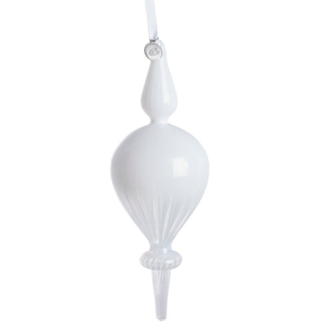 Glossia decoration white/clear glass H21.5 cm